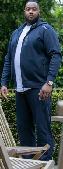 D555 GABRIEL Couture Zip Through Hoody With Reversible Zips Navy - φούτερ/Φούτερ με κουκούλα - φούτερ/Φούτερ με κουκούλα ανδρικά μεγάλα μεγέθη 