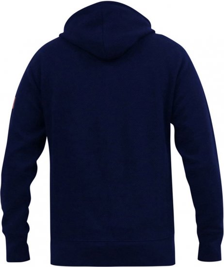 D555 IRVIN Full Zip Jacquard Hoody With Chest Embroidery Navy - φούτερ/Φούτερ με κουκούλα - φούτερ/Φούτερ με κουκούλα ανδρικά μεγάλα μεγέθη 