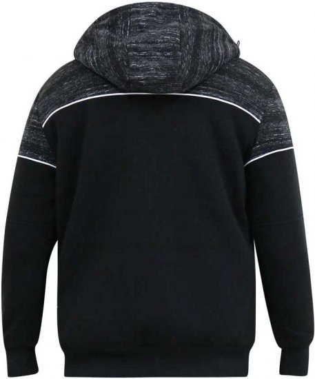 D555 HENNESSEY Zip Through Hoody With Sherpa Lining Black - φούτερ/Φούτερ με κουκούλα - φούτερ/Φούτερ με κουκούλα ανδρικά μεγάλα μεγέθη 