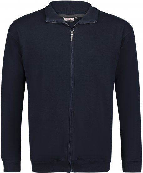 Adamo Athen Sweat Jacket with Full Zipper Navy - φούτερ/Φούτερ με κουκούλα - φούτερ/Φούτερ με κουκούλα ανδρικά μεγάλα μεγέθη 