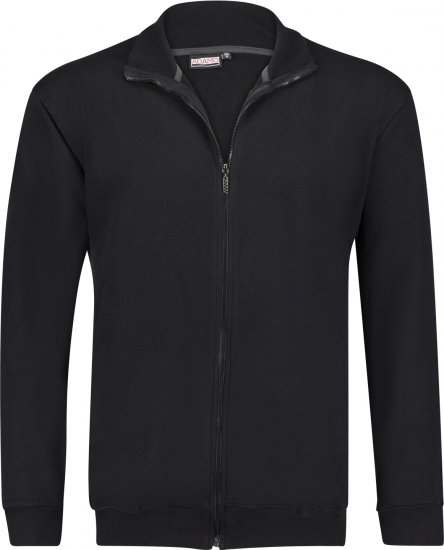 Adamo Athen Sweat Jacket with Full Zipper Black - φούτερ/Φούτερ με κουκούλα - φούτερ/Φούτερ με κουκούλα ανδρικά μεγάλα μεγέθη 