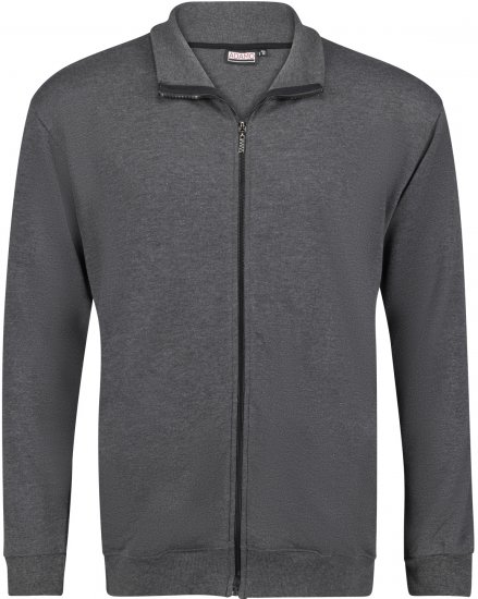 Adamo Athen Sweat Jacket with Full Zipper Charcoal - φούτερ/Φούτερ με κουκούλα - φούτερ/Φούτερ με κουκούλα ανδρικά μεγάλα μεγέθη 