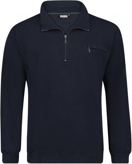 Adamo Athen Sweatshirt Half Zipper Navy - φούτερ/Φούτερ με κουκούλα - φούτερ/Φούτερ με κουκούλα ανδρικά μεγάλα μεγέθη 