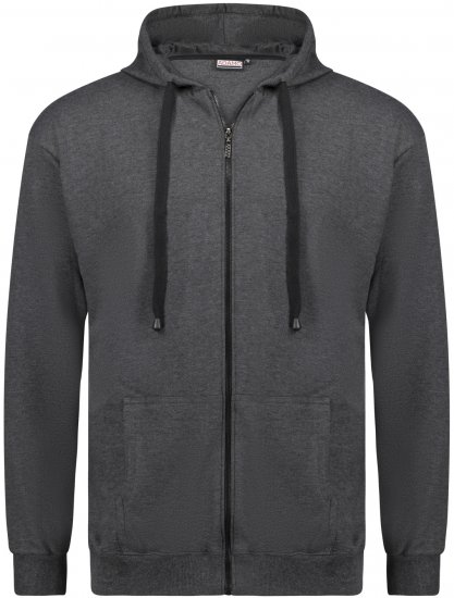 Adamo Athen Hoodie with Zipper Charcoal - φούτερ/Φούτερ με κουκούλα - φούτερ/Φούτερ με κουκούλα ανδρικά μεγάλα μεγέθη 