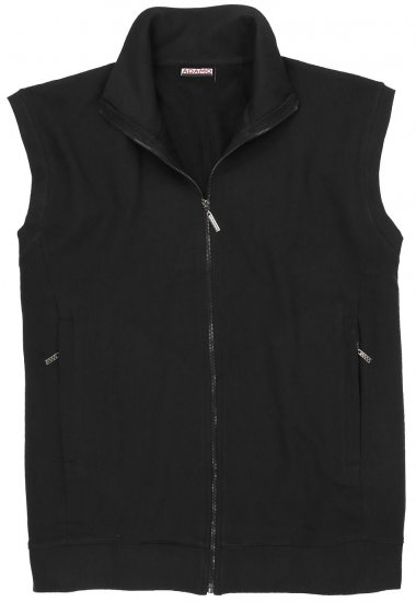 Adamo Athen Sweatvest Full Zipper Black - φούτερ/Φούτερ με κουκούλα - φούτερ/Φούτερ με κουκούλα ανδρικά μεγάλα μεγέθη 