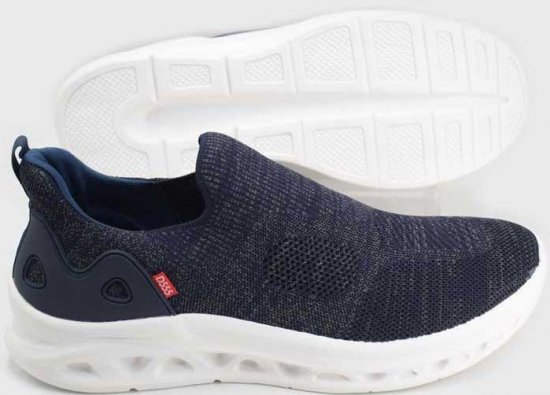 D555 Blyth 2 Kingsize Hands Free Shoes With Knitted Top Navy - Ανδρικά Παπούτσια 40-52 - Ανδρικά Παπούτσια & Sneakers 40-52
