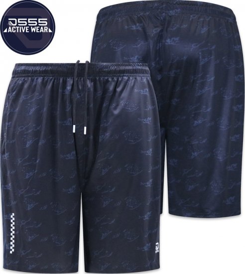 D555 Woking Dry Wear Fully Elasticated Polyester Shorts Navy - Αθλητικά ρούχα & Outdoor - Aθλητικα ρούχα μεγάλα μεγέθη ανδρικά