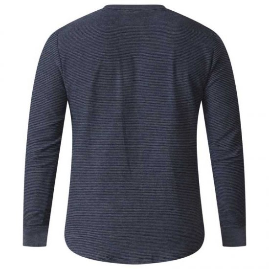 D555 Plato Long Sleeve T-shirt Charcoal - Μακό μπλουζάκια - Aνδρικά μπλουζεσ μεγάλα μεγέθη