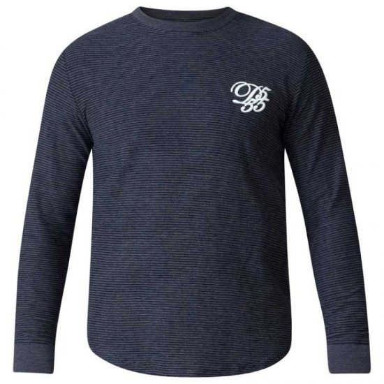 D555 Plato Long Sleeve T-shirt Charcoal - Μακό μπλουζάκια - Aνδρικά μπλουζεσ μεγάλα μεγέθη