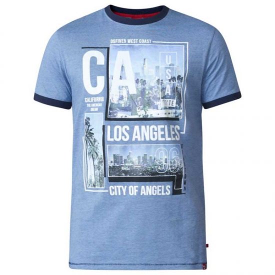 D555 Howie Fine Stripe T-shirt Blue - Μακό μπλουζάκια - Aνδρικά μπλουζεσ μεγάλα μεγέθη