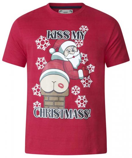 D555 Naughty X-mas T-shirt Red - Μακό μπλουζάκια - Aνδρικά μπλουζεσ μεγάλα μεγέθη