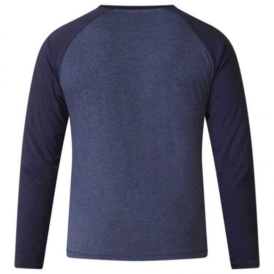 D555 Neill Long Sleeve T-shirt Navy - Μακό μπλουζάκια - Aνδρικά μπλουζεσ μεγάλα μεγέθη