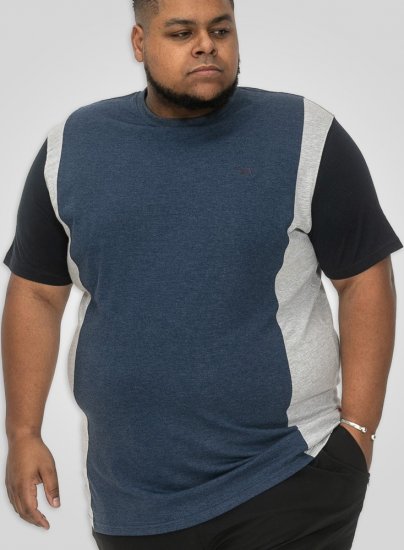 D555 Neath Cut And Sew Crew Neck T-Shirt Denim - Μακό μπλουζάκια - Aνδρικά μπλουζεσ μεγάλα μεγέθη