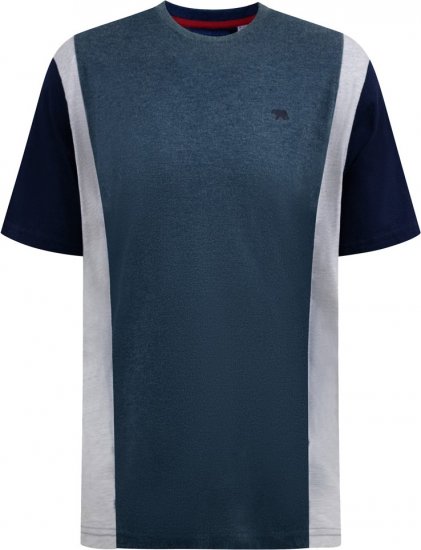 D555 Neath Cut And Sew Crew Neck T-Shirt Denim - Μακό μπλουζάκια - Aνδρικά μπλουζεσ μεγάλα μεγέθη