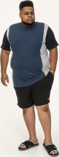 D555 Neath Cut And Sew Crew Neck T-Shirt Denim - Μακό μπλουζάκια - Aνδρικά μπλουζεσ μεγάλα μεγέθη