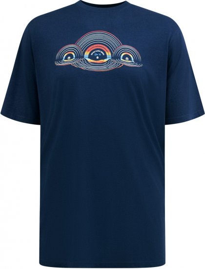 D555 Cheltenham Record With Reflection Printed T-shirt French Navy - Μακό μπλουζάκια - Aνδρικά μπλουζεσ μεγάλα μεγέθη
