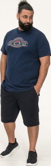 D555 Cheltenham Record With Reflection Printed T-shirt French Navy - Μακό μπλουζάκια - Aνδρικά μπλουζεσ μεγάλα μεγέθη