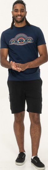 D555 Cheltenham Record With Reflection Printed T-shirt French Navy - Μακό μπλουζάκια - Aνδρικά μπλουζεσ μεγάλα μεγέθη