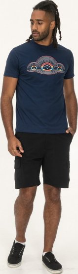 D555 Cheltenham Record With Reflection Printed T-shirt French Navy - Μακό μπλουζάκια - Aνδρικά μπλουζεσ μεγάλα μεγέθη