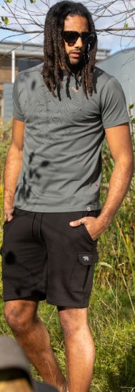 D555 Poole Circle Wave Printed Crew Neck T-shirt Khaki - Μακό μπλουζάκια - Aνδρικά μπλουζεσ μεγάλα μεγέθη