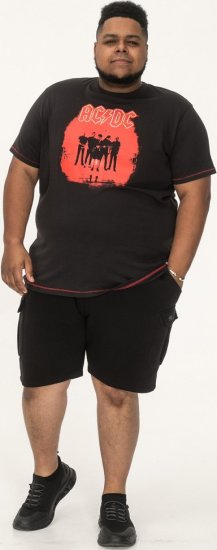 D555 Uxbridge Official AC/DC Band Printed Crew Neck T-Shirt Washed Black TALL SIZES - Μακό μπλουζάκια - Aνδρικά μπλουζεσ μεγάλα μεγέθη