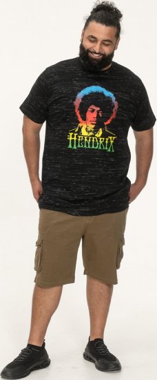 D555 Hendrix Official Jimi Hendrix Printed Crew Neck T-Shirt Black Reno - Μπλουζάκια συγκροτημάτων - 