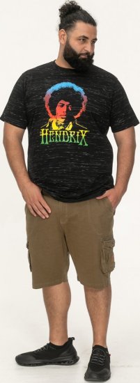 D555 Hendrix Official Jimi Hendrix Printed Crew Neck T-Shirt Black Reno - Μπλουζάκια συγκροτημάτων - 