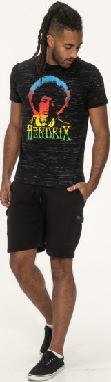 D555 Hendrix Official Jimi Hendrix Printed Crew Neck T-Shirt Black Reno - Μπλουζάκια συγκροτημάτων - 