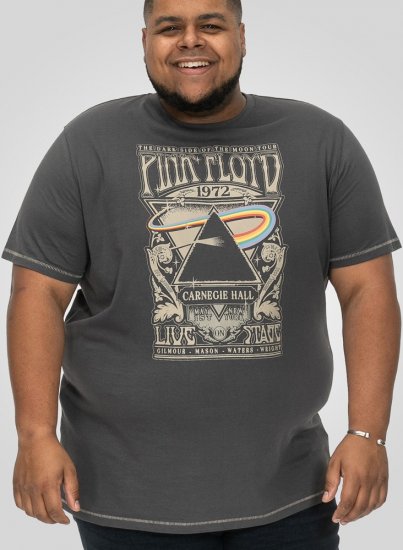 D555 HANLEY Official Pink Floyd Crew Neck T-Shirt Dark Grey TALL SIZES - ΑΝΔΡΙΚΑ ΡΟΥΧΑ MT-6XLT - Μεγέθη TALL