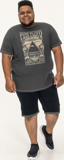 D555 HANLEY Official Pink Floyd Crew Neck T-Shirt Dark Grey TALL SIZES - ΑΝΔΡΙΚΑ ΡΟΥΧΑ MT-6XLT - Μεγέθη TALL
