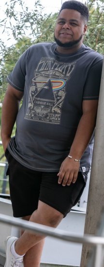 D555 HANLEY Official Pink Floyd Crew Neck T-Shirt Dark Grey TALL SIZES - ΑΝΔΡΙΚΑ ΡΟΥΧΑ MT-6XLT - Μεγέθη TALL