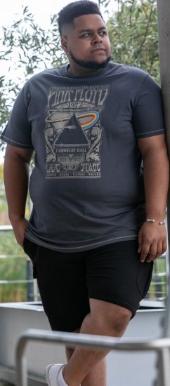 D555 HANLEY Official Pink Floyd Crew Neck T-Shirt Dark Grey TALL SIZES - ΑΝΔΡΙΚΑ ΡΟΥΧΑ MT-6XLT - Μεγέθη TALL