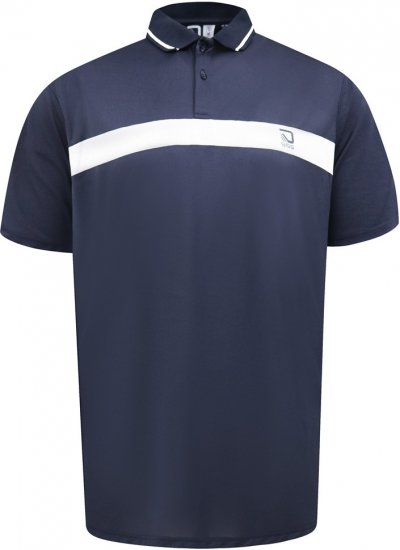 D555 Hinckley Stretch Polo With Contrast Tipping Collar Navy - Πόλο μπλουζάκια - Aνδρικά μπλουζακια πολο μεγάλα μεγέθη
