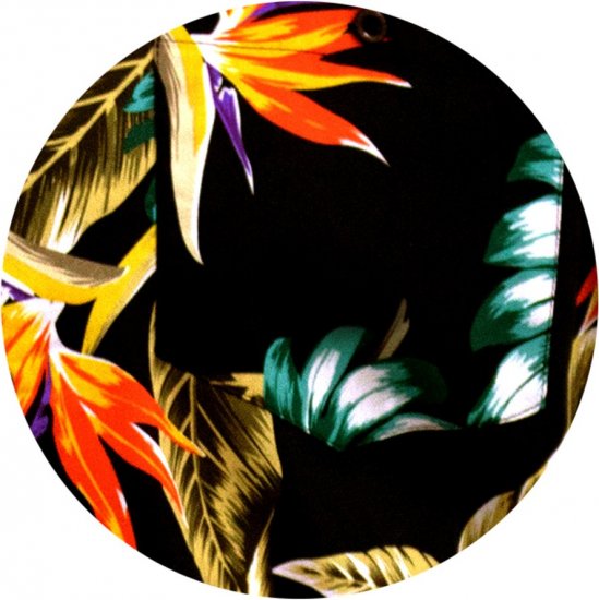 D555 Selby Hawaiian AOP Short Sleeve Revere Collar Shirt Black - Πουκάμισα - Aνδρικά πουκαμισα μεγαλα μεγάλα μεγέθη