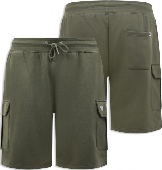 D555 Wigan 1 Elasticated Waist Fleece Cargo Shorts Khaki - Αθλητικές φόρμες/σορτσάκια - Αθλητικές Φόρμες ανδρικεσ μεγάλα μεγέθη