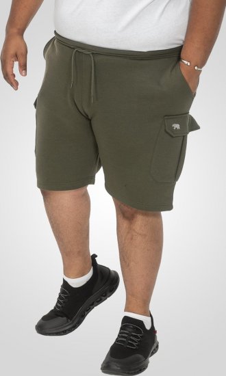 D555 Wigan 1 Elasticated Waist Fleece Cargo Shorts Khaki - Αθλητικές φόρμες/σορτσάκια - Αθλητικές Φόρμες ανδρικεσ μεγάλα μεγέθη