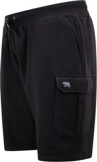 D555 Wigan 2 Elasticated Waist Fleece Cargo Shorts Black - Αθλητικές φόρμες/σορτσάκια - Αθλητικές Φόρμες ανδρικεσ μεγάλα μεγέθη