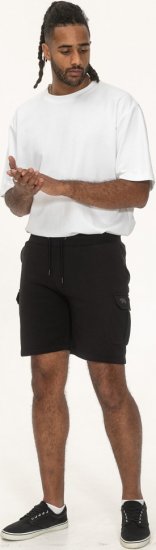 D555 Wigan 2 Elasticated Waist Fleece Cargo Shorts Black - Αθλητικές φόρμες/σορτσάκια - Αθλητικές Φόρμες ανδρικεσ μεγάλα μεγέθη