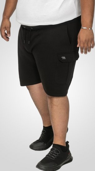 D555 Wigan 2 Elasticated Waist Fleece Cargo Shorts Black - Αθλητικές φόρμες/σορτσάκια - Αθλητικές Φόρμες ανδρικεσ μεγάλα μεγέθη