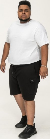 D555 Wigan 2 Elasticated Waist Fleece Cargo Shorts Black - Αθλητικές φόρμες/σορτσάκια - Αθλητικές Φόρμες ανδρικεσ μεγάλα μεγέθη
