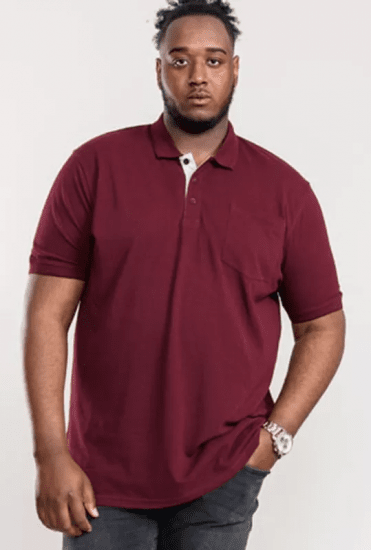 D555 Grant Polo Shirt Maroon - Πόλο μπλουζάκια - Aνδρικά μπλουζακια πολο μεγάλα μεγέθη