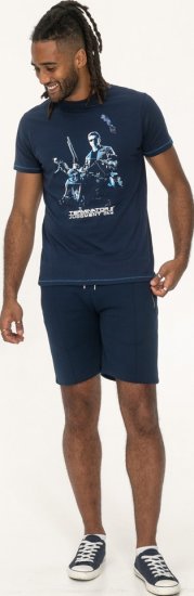 D555 Cameron Official Terminator Printed Crew Neck T-Shirt Dark Navy - Μακό μπλουζάκια - Aνδρικά μπλουζεσ μεγάλα μεγέθη