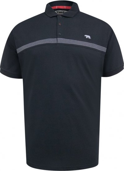 D555 Stafford Cut And Sew Embroidery Stripe Short Sleeve Polo Black - Πόλο μπλουζάκια - Aνδρικά μπλουζακια πολο μεγάλα μεγέθη