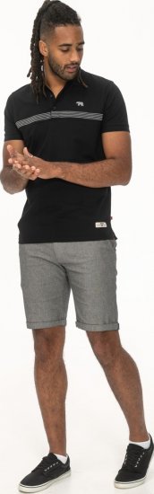 D555 Stafford Cut And Sew Embroidery Stripe Short Sleeve Polo Black - Πόλο μπλουζάκια - Aνδρικά μπλουζακια πολο μεγάλα μεγέθη