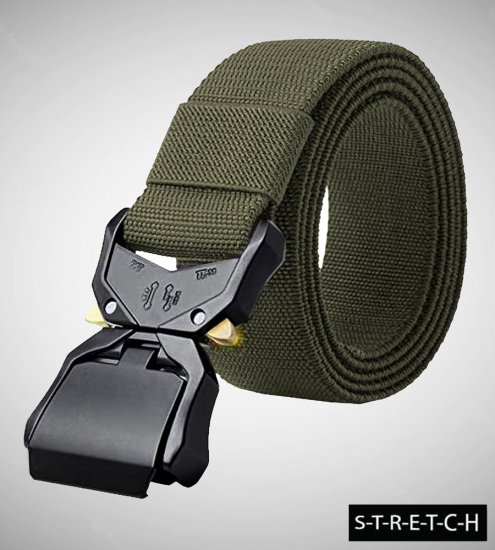 D555 Dale Tactical Stretch Webbing Belt with Heavy Duty Quick Release Buckle Khaki - Ζώνες - Ανδρικές ζώνες μεγάλα μεγέθη
