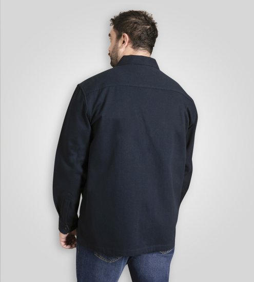 D555 Cleveley Long Sleeve Heavy Shacket Overshirt Navy - Πουκάμισα - Aνδρικά πουκαμισα μεγαλα μεγάλα μεγέθη