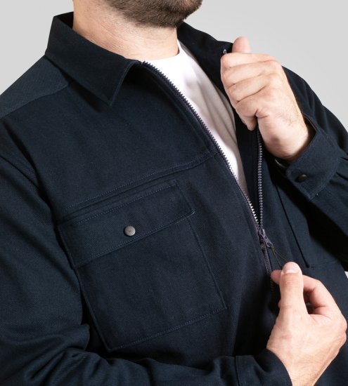 D555 Cleveley Long Sleeve Heavy Shacket Overshirt Navy - Πουκάμισα - Aνδρικά πουκαμισα μεγαλα μεγάλα μεγέθη