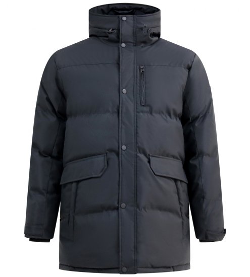 D555 Wolverhampton Quilted Padded Jacket with Hood Black - Μπουφάν - Aνδρικά μπουφαν μεγάλα μεγέθη
