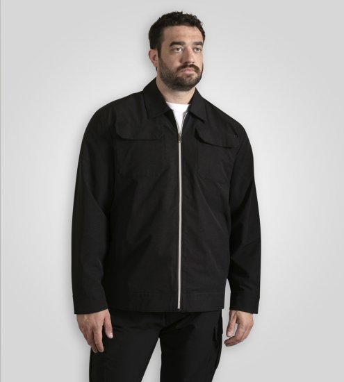 D555 Wimbledon Couture Stretch Jacket with Zipper Black TALL SIZE - Μπουφάν - Aνδρικά μπουφαν μεγάλα μεγέθη
