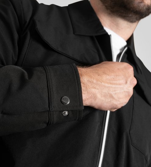 D555 Wimbledon Couture Stretch Jacket with Zipper Black - Μπουφάν - Aνδρικά μπουφαν μεγάλα μεγέθη